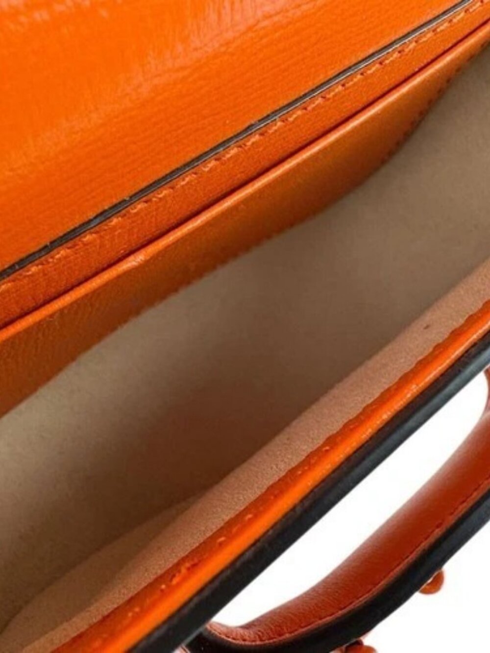 Auth GUCCI Horsebit 1995 Shoulder Bag Orange Leather - z9027 - Picture 5 of 13